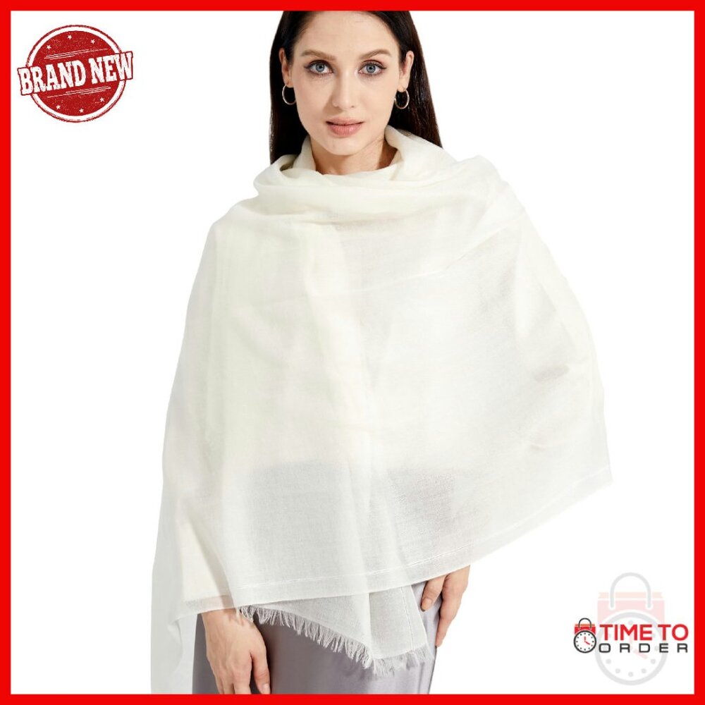 Buttery-Soft Cashmere Wrap Shawl 75x35 Lightweight Travel Stole